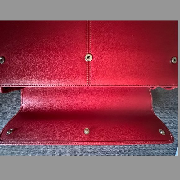 Levenger Red Leather Computer Bag/Laptop Case, NWOT, Excellent Condition - Picture 7 of 8